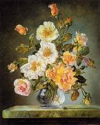 unknow artist Floral, beautiful classical still life of flowers.135 oil on canvas